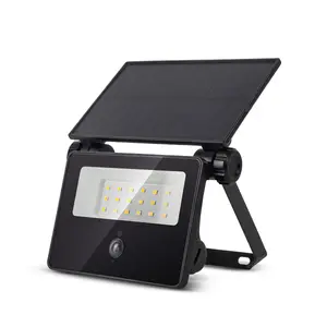 Floodlight AVIDE ASOLFLNW-18-CMSP-PIR — LED battery and solar-powered 700 lm with PIR motion sensor