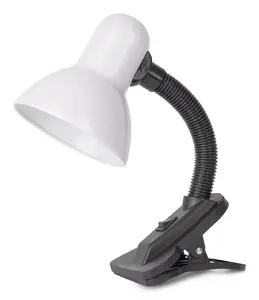 Table lamp AVIDE ABDL-CLIP-W-60W, E27 fitting, 1×60W, white, ABS, 300×130 mm, 1 m cord