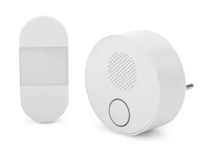 Doorbell AC Plug-in ENTAC EDB-AC-44-K with Kinetic Switch, Wireless, IP44 transmitter, 220–240V, 150 m range