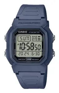 Rokaspulkstenis CASIO W-800H-2AV vīriešu, sveķu korpuss, zils, CR2025 ar 10 gadu akumulatoru