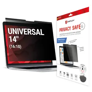 Privātuma filtrs portatīvajam datoram Displex PRIVACY SAFE magnētisks 14" (16:10) — bezrāmja, spīdīgs/mats, 35,6 cm, 5H, 2‑veids