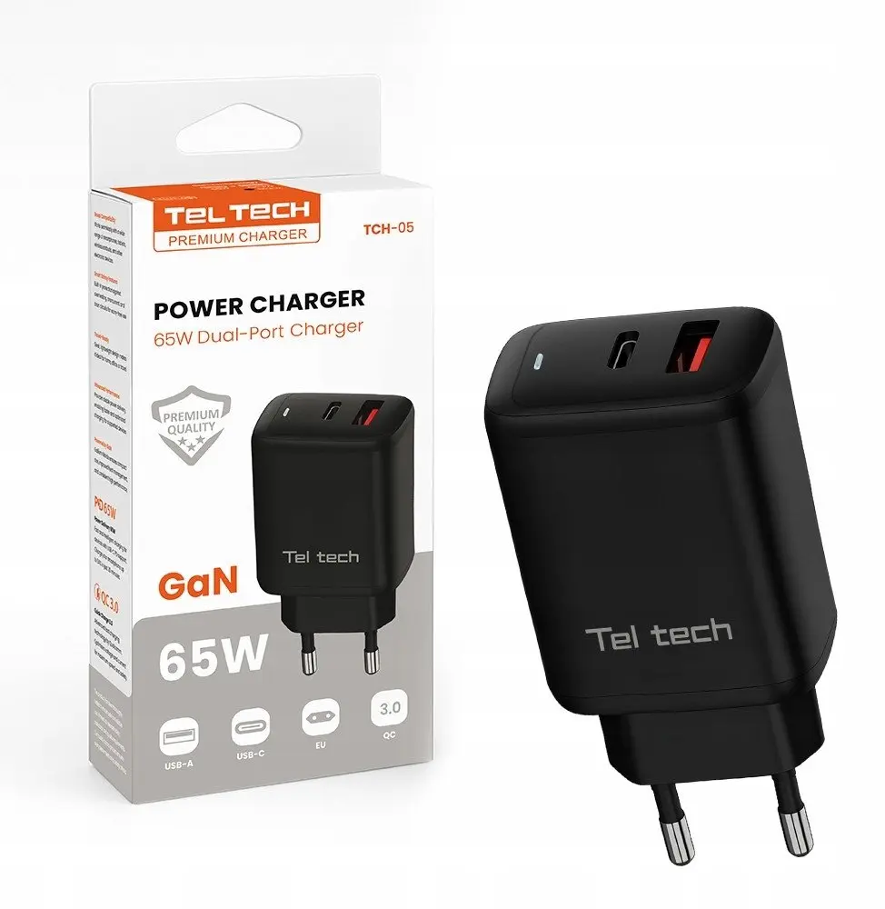 Teltech TCH-05 tīkla lādētājs USB-C GaN