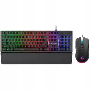 Gaming set RAMPAGE Fortuna — keyboard with mouse pad and 12,800 DPI mouse, black