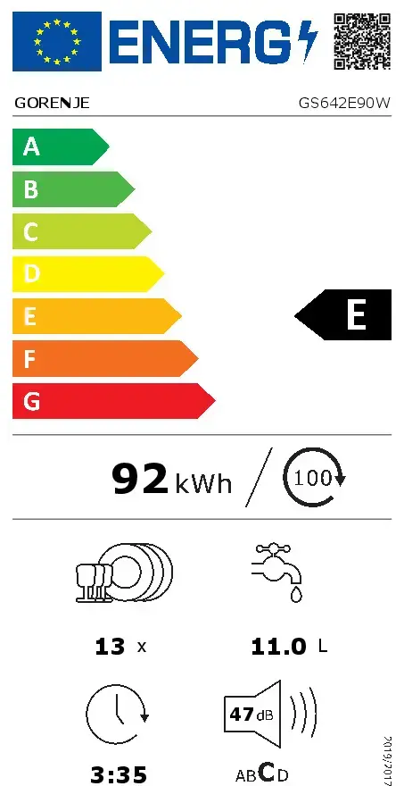 Gorenje GS642E90W напольная посудомойка Photo 12