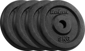 Weight Plate Set Rebel Active 4×5 kg cast iron plates for barbell and dumbbell use