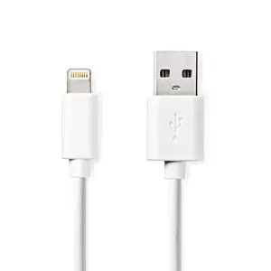Lightning to USB-A cable Nedis CCGL39300WT20 — 2 m, USB 2.0, 12 W, 2.4 A, white