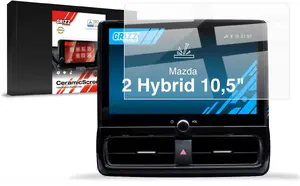 Tempered ceramic screen protector GrizzGlass CarDisplay Protection for Mazda 2 Hybrid 10.5" (2022–2026)