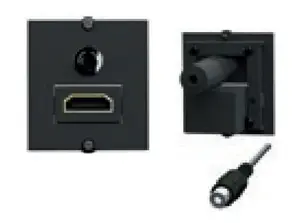 Socket-outlet HDMI + 3.5mm Bachmann 917.189, 1-module, black