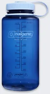 Ūdens pudele Nalgene Wide Mouth WM 1L Indigo — 1 l tilpums, plats kakliņš, izturīgs Tritan