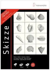 Skečbuks Hahnemühle 10650048 — 100 lapas, 96 g/m², melni‑balts vāks
