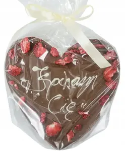 Chocolate heart M.Pelczar Chocolatier 130 g — milk chocolate with 'Kocham Cię' inscription