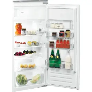 Built-in refrigerator Whirlpool ARG 7342 — 189 L total, top freezer 18 L, LED lamp, reversible door, 36 dB