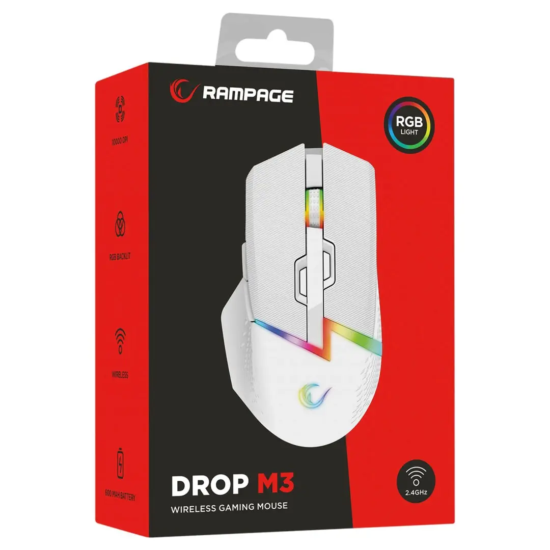 RAMPAGE Drop M3 V2 bezvadu pele — 24000 DPI Photo 8