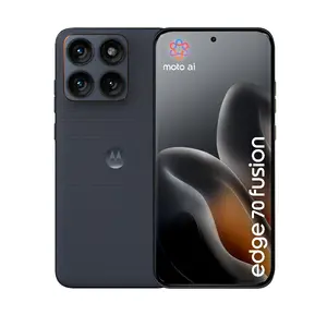 Motorola Edge 70 Fusion 5G viedtālrunis ar 6.78 collu ekrānu, 12 GB RAM, 256 GB atmiņu, Android 16.0, dubulto kameru un 7000 mAh akumulatoru, melns