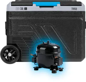Portable compressor fridge TEESA TSA6005 50L, freezing function, DC12/24V and AC230V, large wheels and sturdy handle