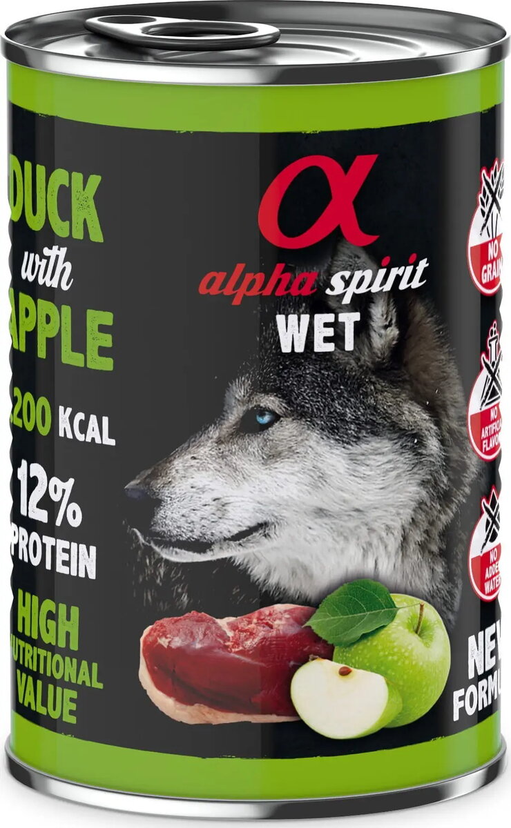 Mitrā suņu barība Alpha Spirit Pīle