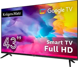 Television kruger & matz 43" FHD Google TV with DVB-T2/S2/T/C tuner and H.265 HEVC support