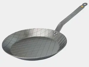 Grila panna DE de Buyer 5616.24 apaļa, nerūsējošā tērauda, Ø 24 cm, 1.27 kg