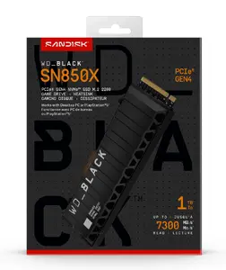 Internal M.2 NVMe SSD SANDISK Western Digital WD_BLACK SN850X 1 TB with heatsink — 7300/6300 MB/s
