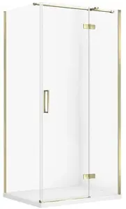 Shower cabin CERSANIT SET C562 KABINA CITY PRAWA ZŁOTA 100×80×195 cm + TAKO SLIM white matte