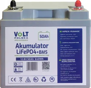 Battery Volt LiFePO4 12V 50Ah (50A) — rechargeable lithium iron phosphate battery