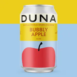 Non-alcoholic sparkling drink DNA DUNA Bubbly Apple, can 0.33 L