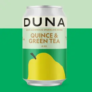 Bezalkoholisks dzirkstošs dzēriens DNA Quince Green Tea, 0,33 l bundža