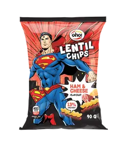 Чипсы OHO Superman со вкусом ветчины и сыра, 90 г