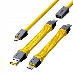 USB kabelu komplekts AOHI The Future Racing 4‑in‑1 240W — USB‑C daudzsavienotāju komplekts