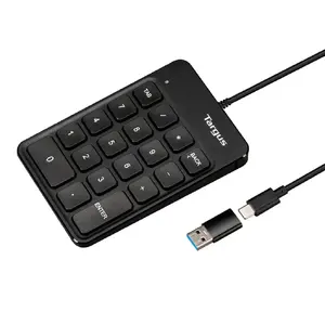 Числовая клавиатура Targus AKP13GL — 18 клавиш, USB, кабель 1,5 м, чёрный
