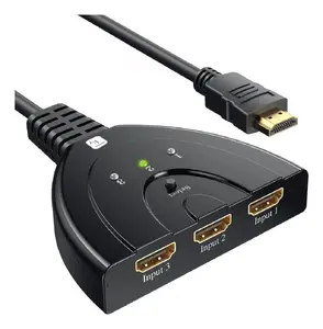 HDMI video slēdzis TECHLY IDATA-HDMI-3F8K — HDMI ievade, USB‑C, 60 Hz, melns, 80×58 mm