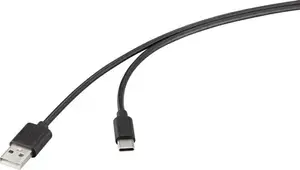 USB data cable Renkforce USB 2.0 USB-A to USB-C plug 0.50 m RF-6830314 black