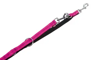 Training lead Nobby Soft Grip 2 m, Nylon 2 cm — Black/Pink
