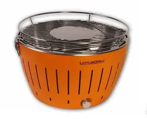 Уличный угольный гриль-кеттл LotusGrill G-OR-34, круглая решётка, 350×350×234 мм, оранжевый, на 5 человек