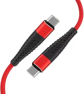 PNY USB-C to USB-C 65W Red cable — USB-C 65W power delivery, reversible connectors, 1 m