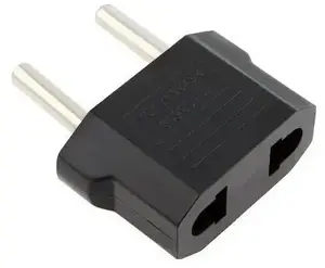 Travel adapter CANYON RF-TR-ADAP-BK — USA to EU plug, 2.5 mm pins, 220 V, 10 A