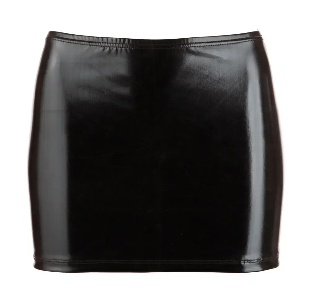 Мини-юбка Cottelli Collection XL — чёрный wetlook Photo 6