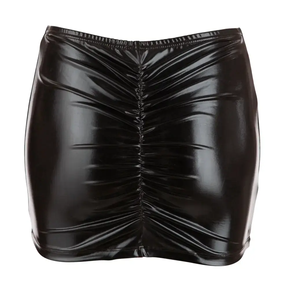 Мини-юбка Cottelli Collection XL — чёрный wetlook Photo 7