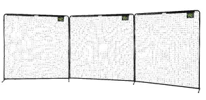 Aizsargtīkls EXIT Backstop Net 900 — metāla rāmis, 9000×3000 mm, melns