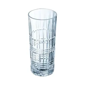 Glass tumbler Arcoroc Brixton 310 ml — geometric textured design, heavy base