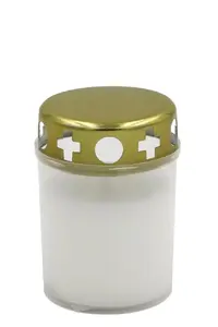 Candle with Lid Newill model EE86100100 — white, approx. 20-hour burn time
