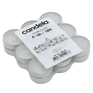 Tea light candles Newill 18 pcs, approx. 4 h burn time, white