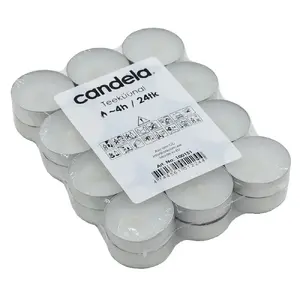 Tea light candles Newill 24 pcs, approx. 4 h burn time, white