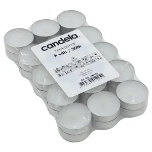 Tea light candles Newill, pack of 24, white, approx. 4-hour burn time