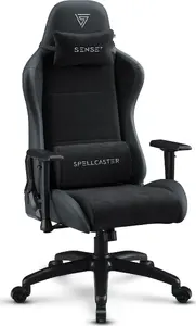Gaming chair Sense7 Spellcaster FUKU XL PU black — oversized ergonomic seat, PU upholstery