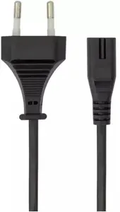 Power cable 220V EU to IEC C7, No name, 1 m, black