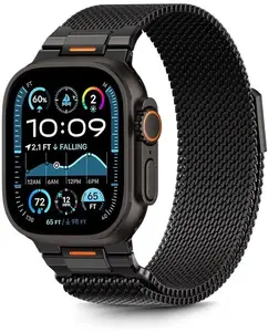 Aizsargkorpuss Tech-Protect Milano Vanguard Apple Watch 44/45/46/49 mm — saderīgs ar Series 8/9/10/11/SE/Ultra, melns