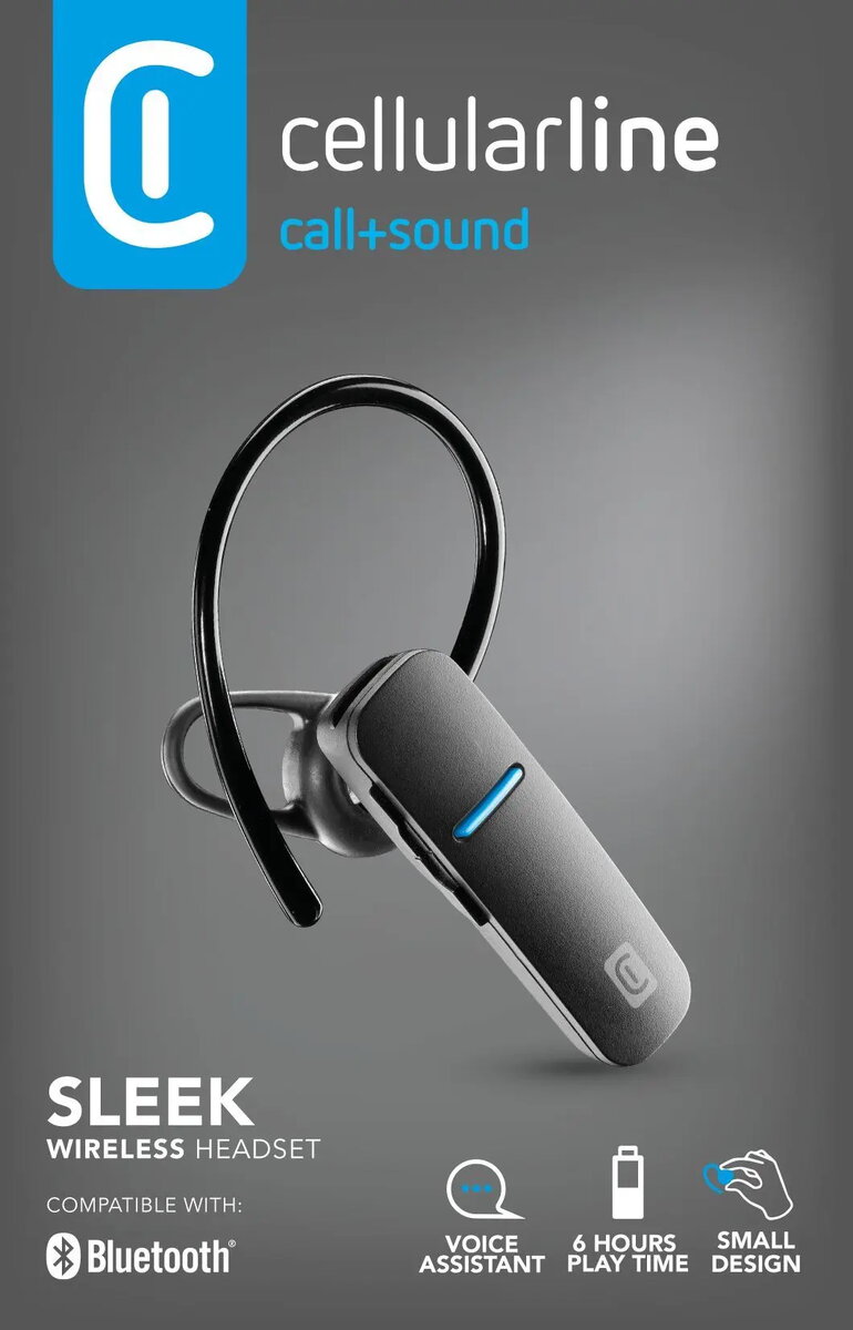 Cellularline SLEEK monaurālā bezvadu austiņa melnā