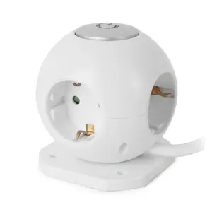 Сетевой фильтр ENTAC Power Ball 3 розетки с 2×2.1A USB, выключателем, кабель 1,5 м, 3G1.5, IP20, 16 A, 3680 W