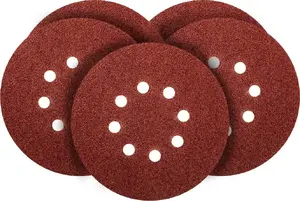 Abrasive discs GRAPHITE 150 mm K60, pack of 5, 8 holes, 65 mm center hole